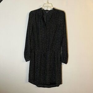 Hilary Ridley black white dots drop waist dress S